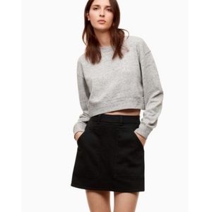 ARITIZIA WILFRED FREE Black A-line Denim Mini Skirt, Size 6